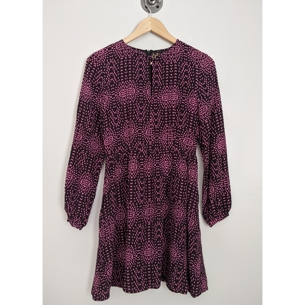 Yumi Kim Silk Keyhole Front Long Sleeve Dress